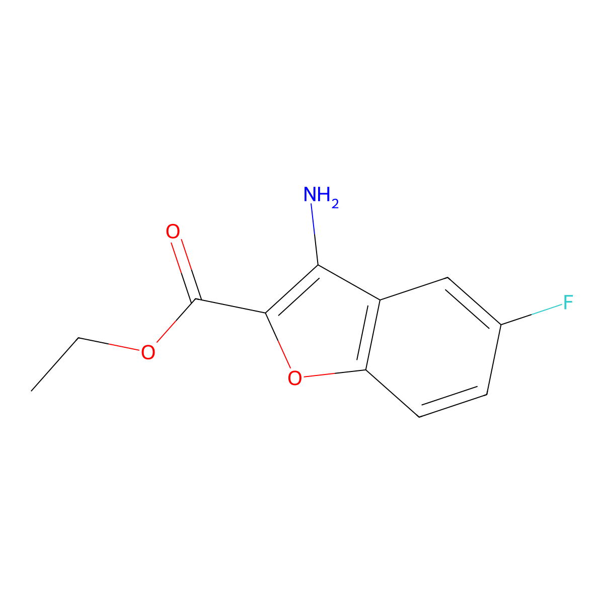 Ethyl 3-amino-5-fluorobenzofuran-2-carboxylate molecular structure, CAS 1002352-30-8
