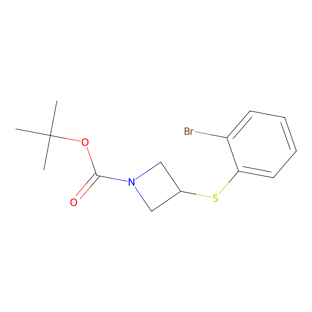tert-Butyl 3-[(2-bromophenyl)sulfanyl]azetidine-1-carboxylate molecular structure, CAS 1002355-68-1