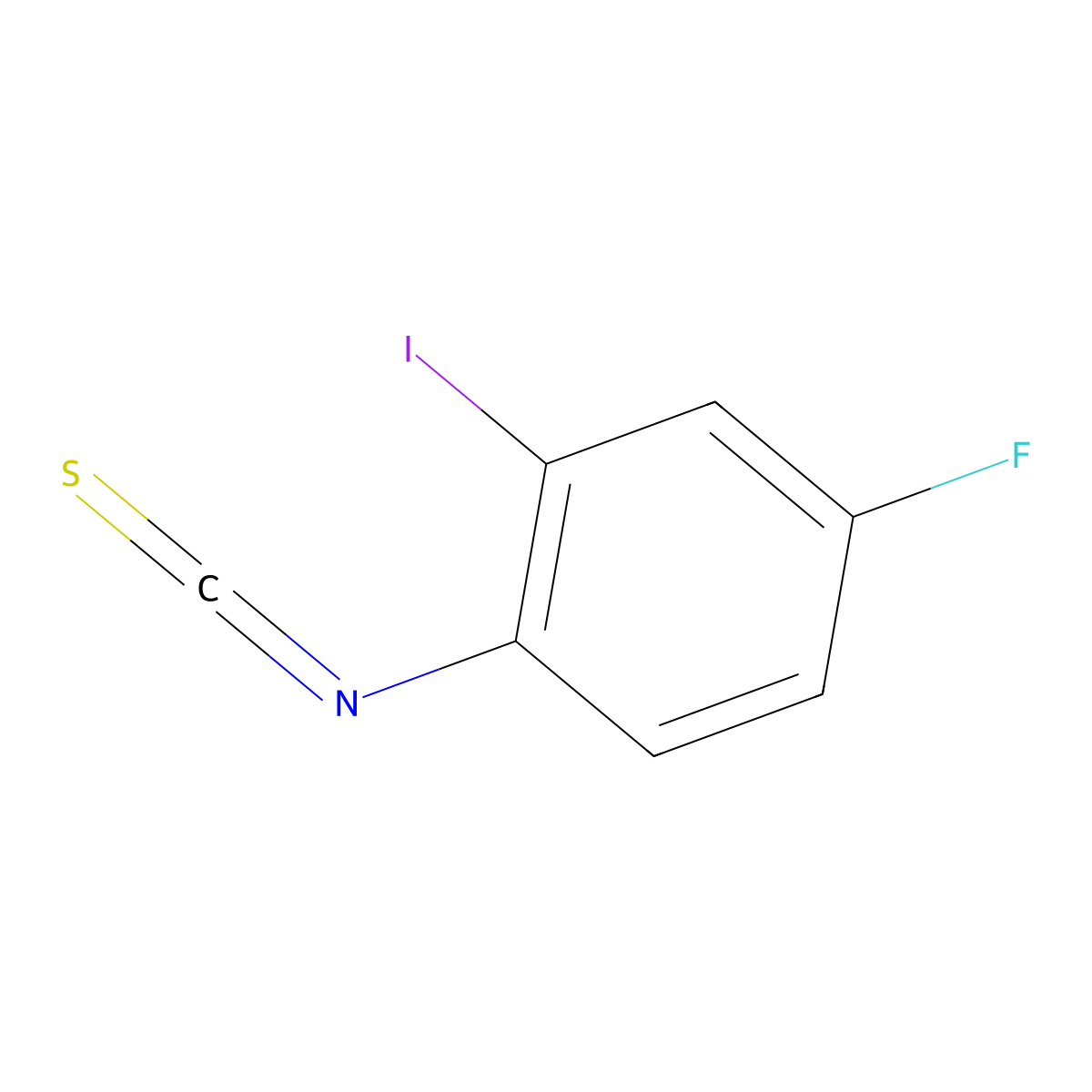 4-Fluoro-2-iodo-1-isothiocyanatobenzene molecular structure, CAS 1002355-86-3
