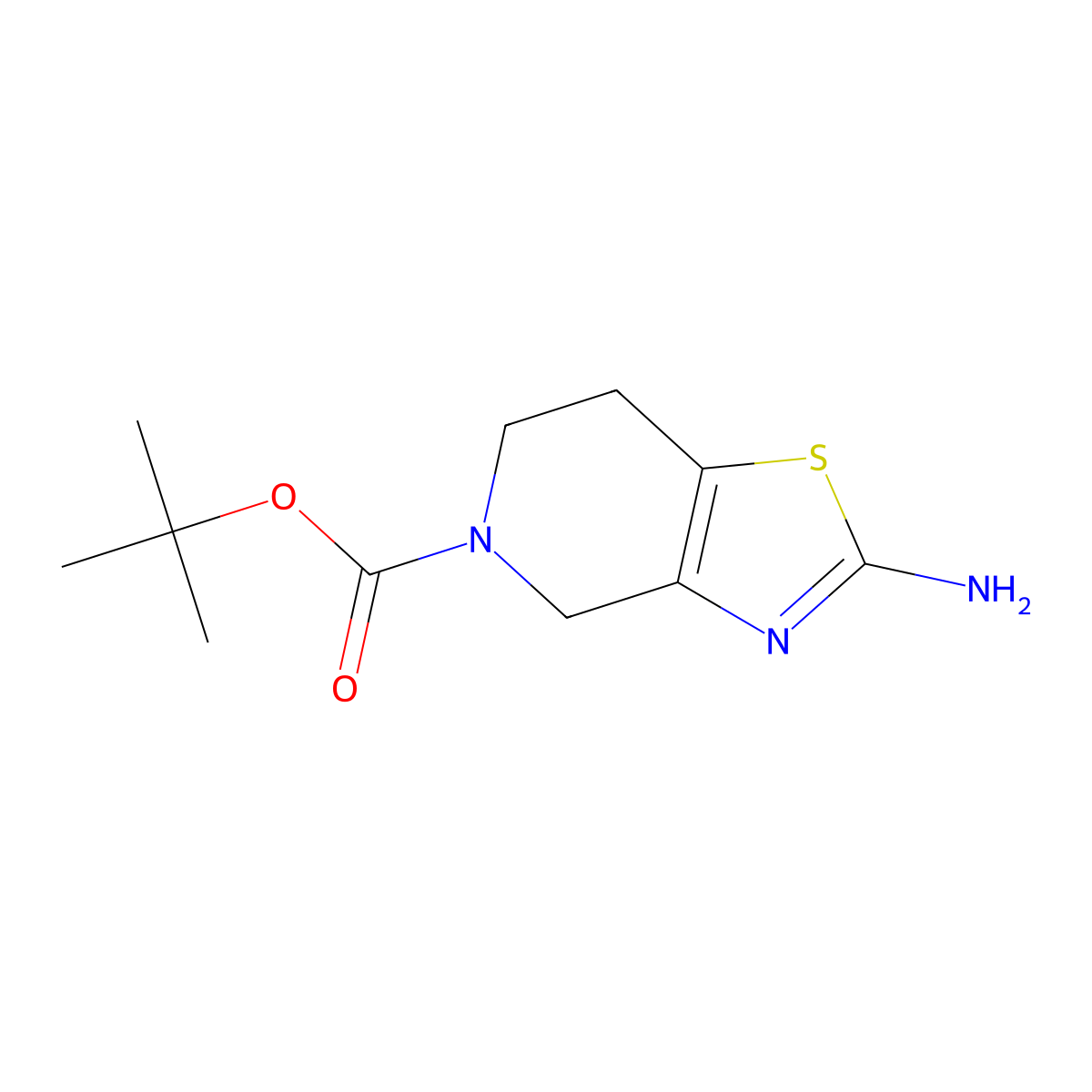 tert-Butyl 2-amino-6,7-dihydrothiazolo[4,5-c]pyridine-5(4H)-carboxylate molecular structure, CAS 1002355-91-0