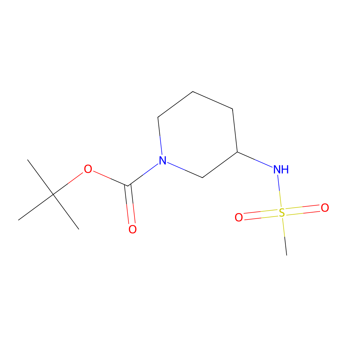 (S)-tert-Butyl 3-methanesulfonamidopiperidine-1-carboxylate molecular structure, CAS 1002359-92-3