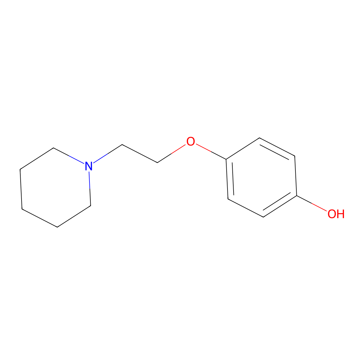4-[2-(Piperidin-1-yl)ethoxy]phenol molecular structure, CAS 100238-42-4