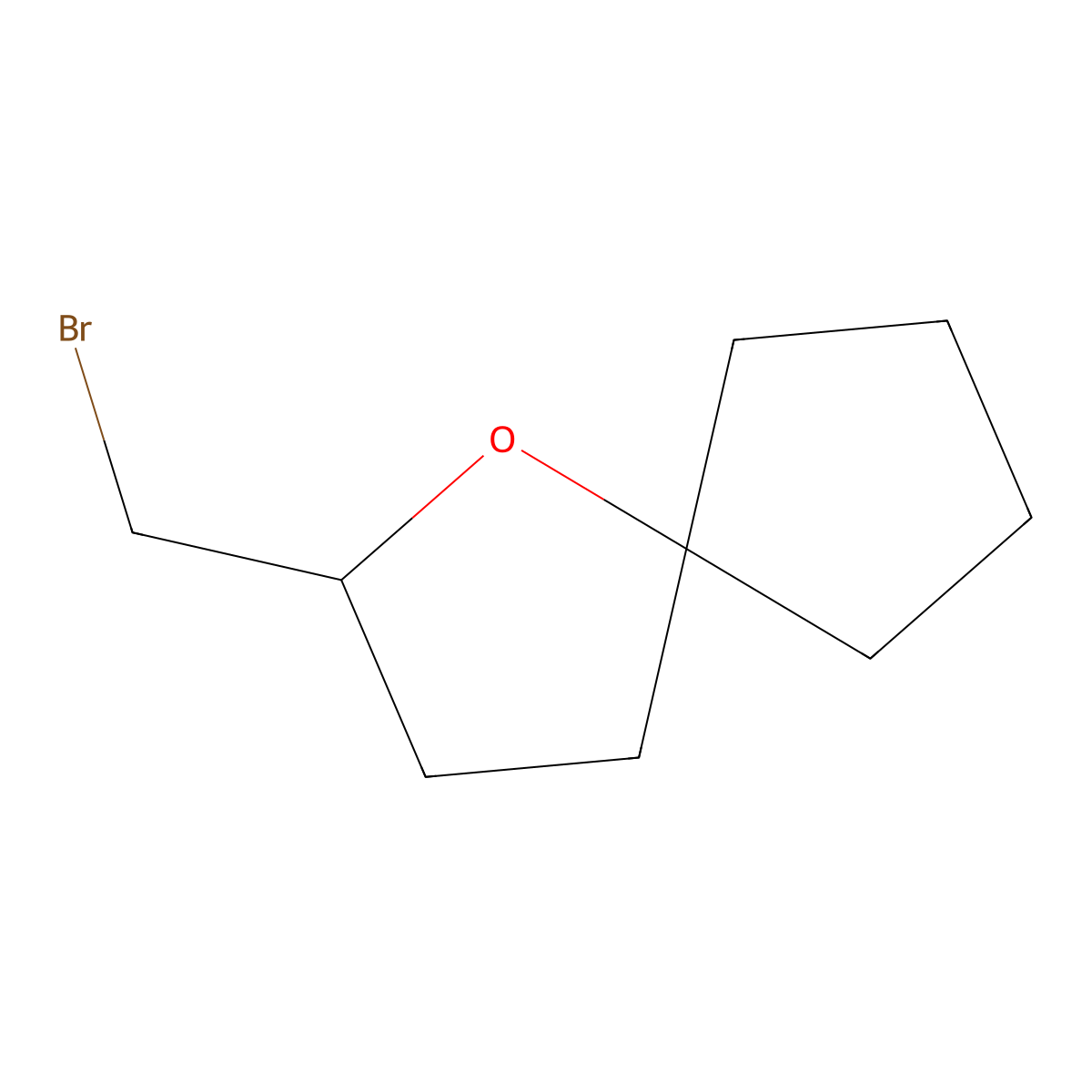 2-(Bromomethyl)-1-oxaspiro[4.4]nonane molecular structure, CAS 100238-92-4