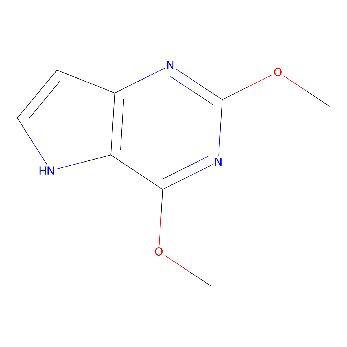 2,4-dimethoxy-5H-pyrrolo[3,2-d]pyrimidine molecular structure, CAS 10024-19-8