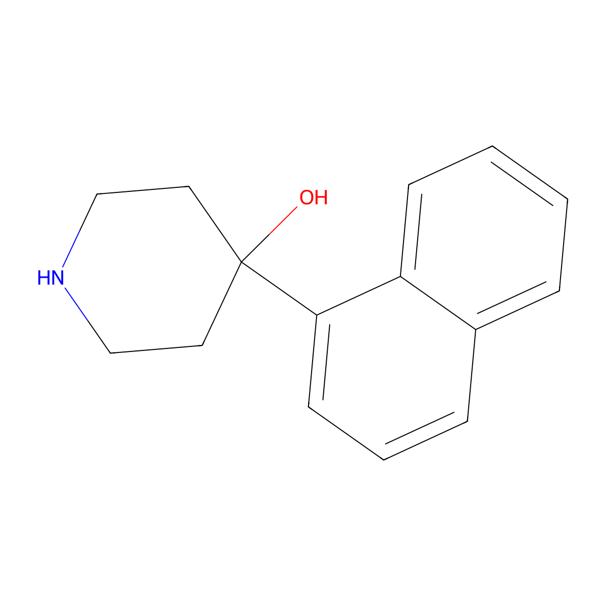4-Hydroxy-4-(1-naphthyl)piperidine molecular structure, CAS 100240-14-0
