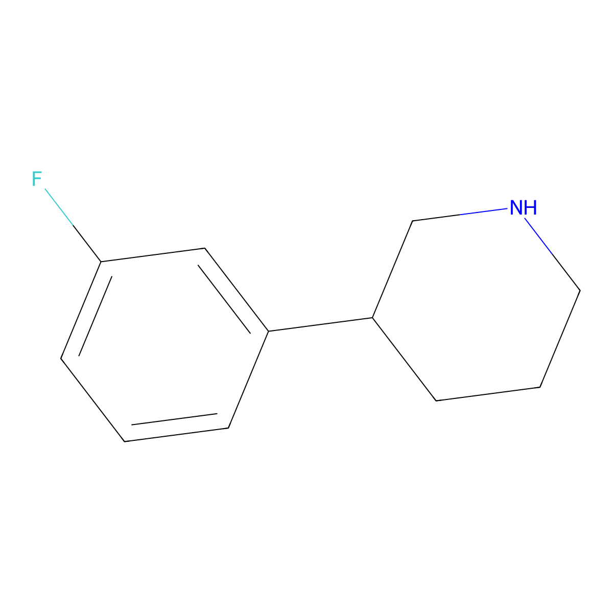 3-(3-Fluorophenyl)piperidine molecular structure, CAS 100240-20-8
