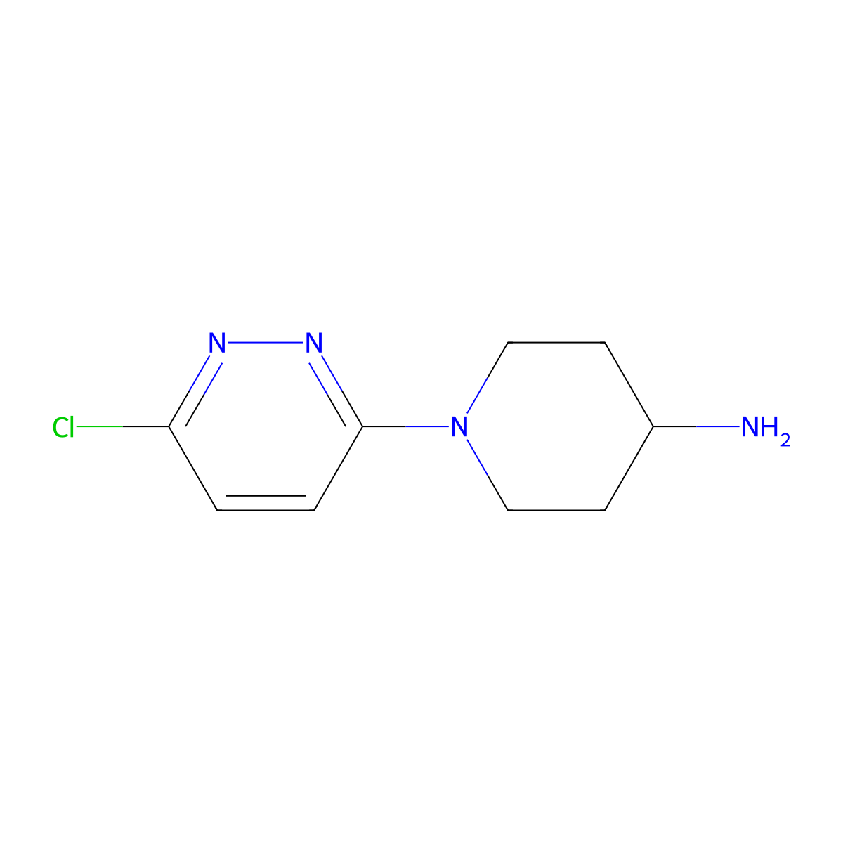 1-(6-Chloropyridazin-3-yl)piperidin-4-amine molecular structure, CAS 100241-10-9