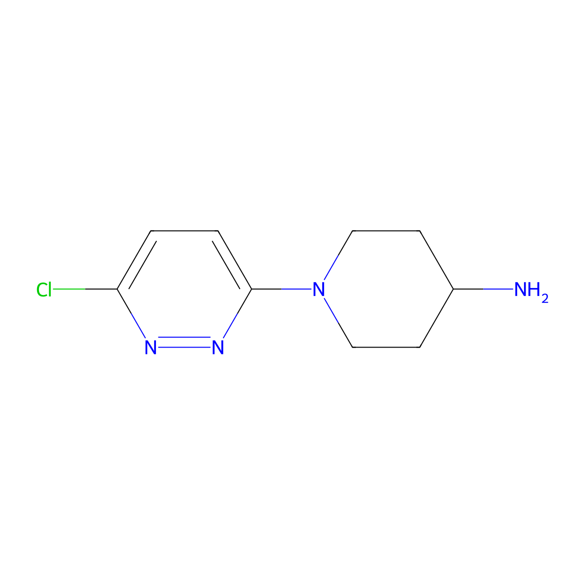 1-(6-Chloropyridazin-3-yl)piperidin-4-amine molecular structure, CAS 100241-10-9