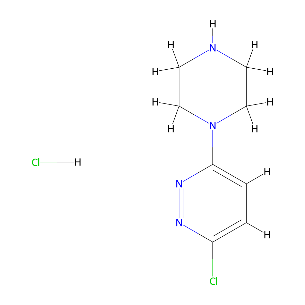 3-Chloro-6-piperazinopyridazine Hydrochloride molecular structure, CAS 100241-11-0