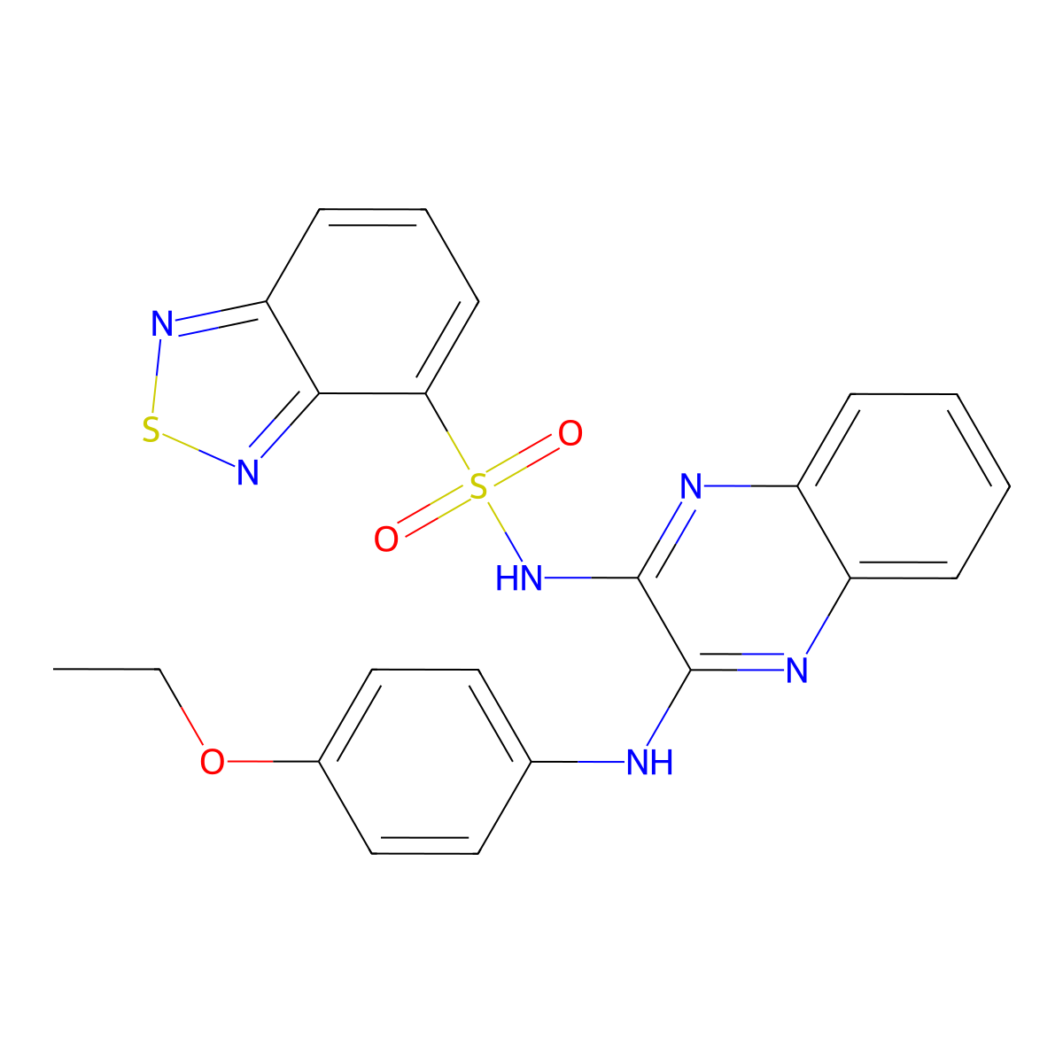 N-[3-(4-ethoxyanilino)quinoxalin-2-yl]-2,1,3-benzothiadiazole-4-sulfonamide molecular structure, CAS 1002414-35-8