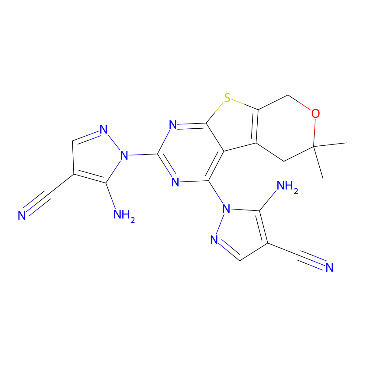 C19H16N10OS molecular structure, CAS 1002414-81-4