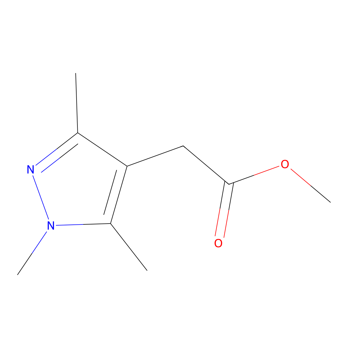 Methyl 2-(1,3,5-trimethylpyrazol-4-yl)acetate molecular structure, CAS 1002418-10-1