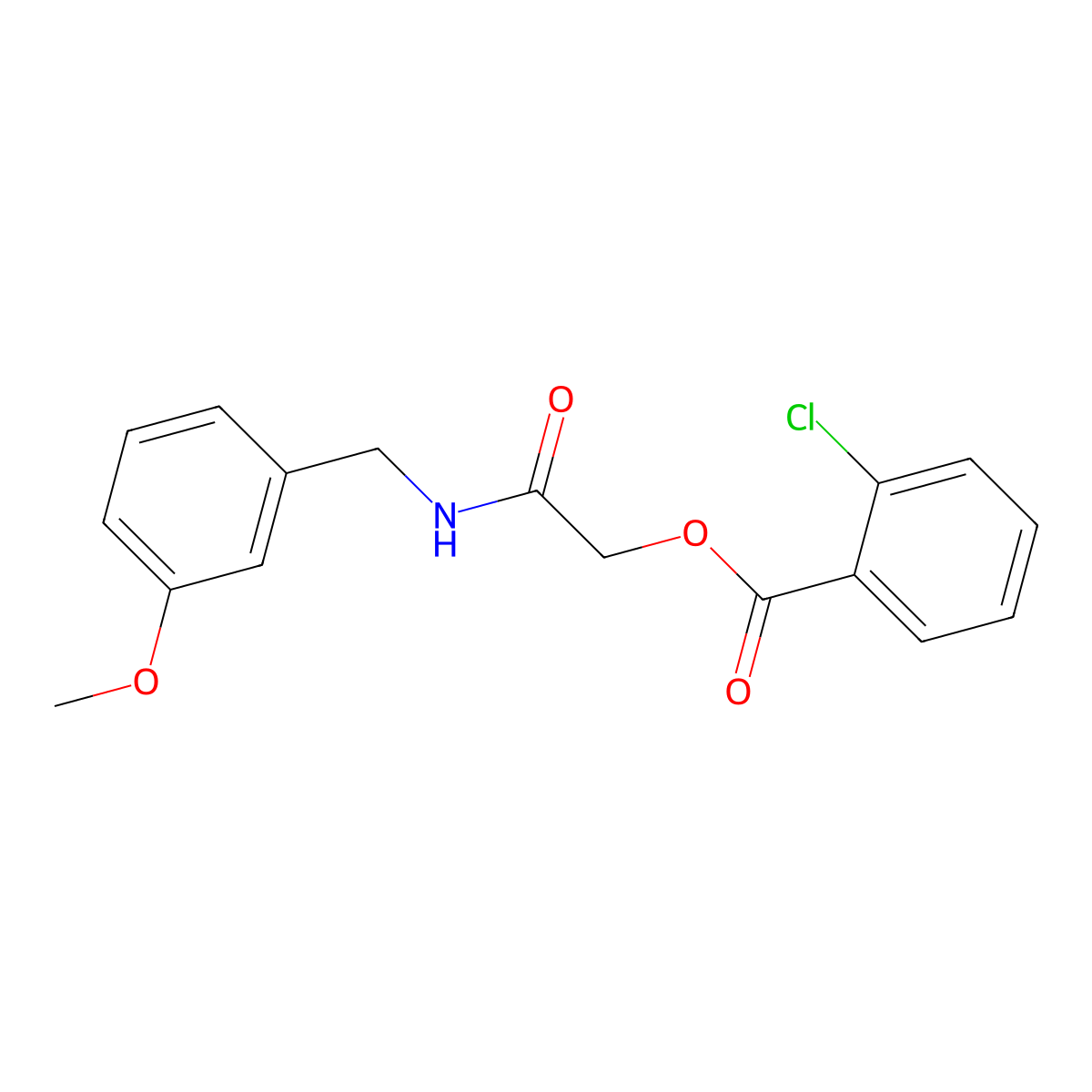 2-((3-Methoxybenzyl)amino)-2-oxoethyl 2-chlorobenzoate molecular structure, CAS 1002419-31-9