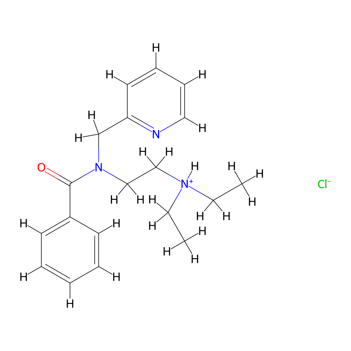 Benzamide, N-(2-(diethylamino)ethyl)-N-(2-pyridylmethyl)-, hydrochloride molecular structure, CAS 100243-32-1
