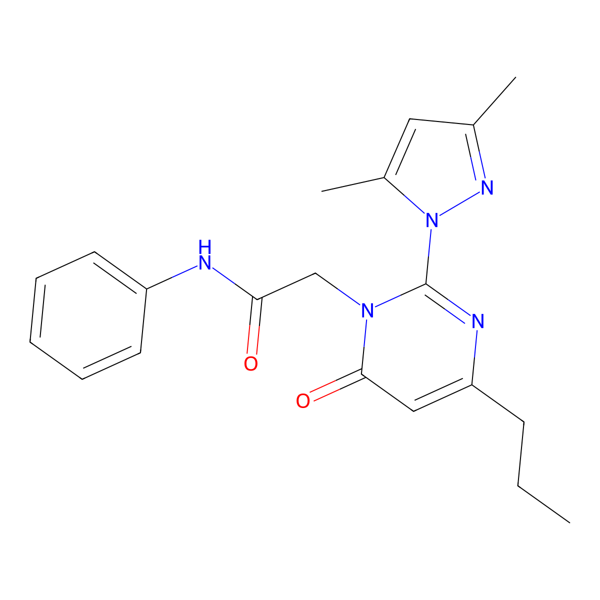 2-(2-(3,5-dimethyl-1H-pyrazol-1-yl)-6-oxo-4-propylpyrimidin-1(6H)-yl)-N-phenylacetamide molecular structure, CAS 1002430-32-1
