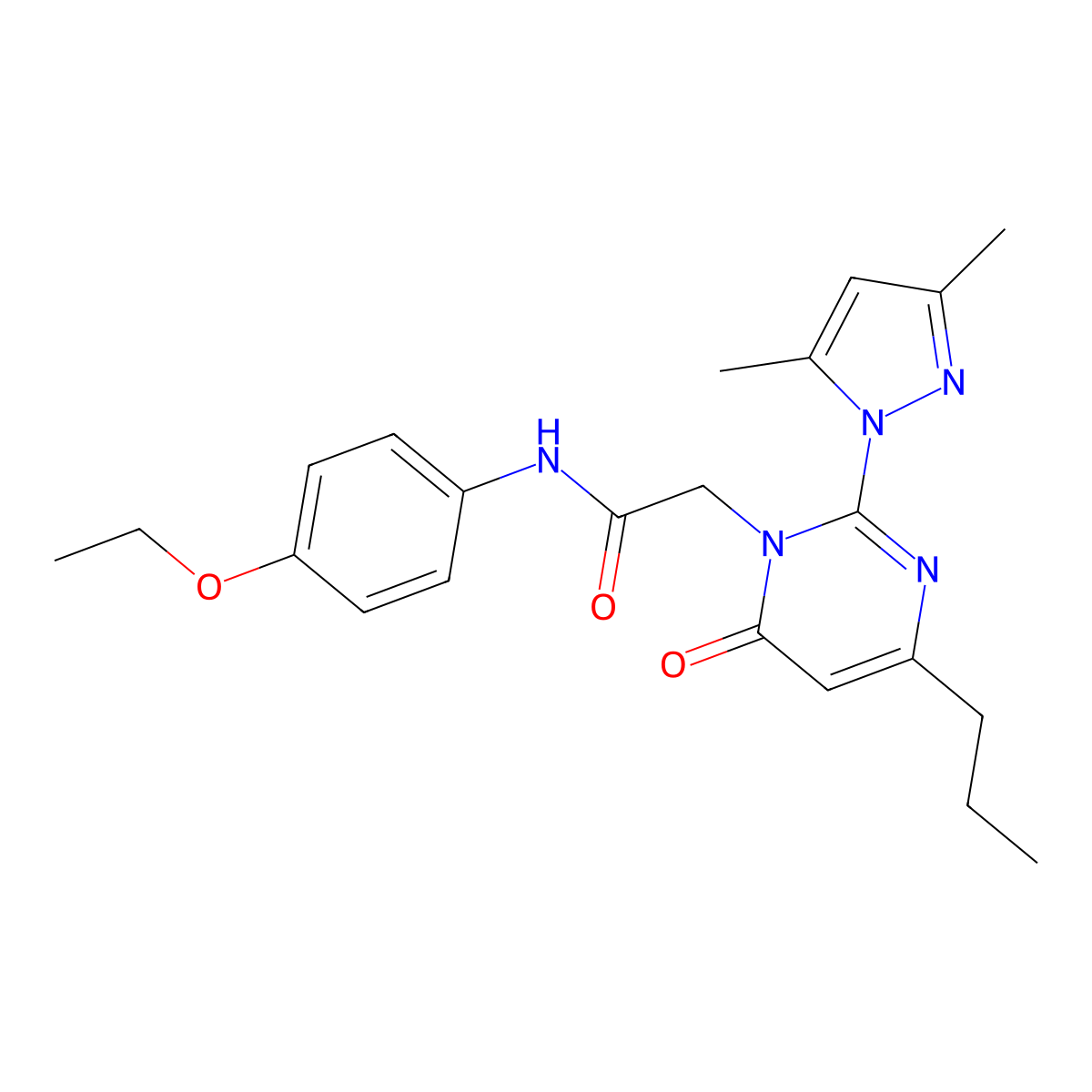 2-(2-(3,5-dimethyl-1H-pyrazol-1-yl)-6-oxo-4-propylpyrimidin-1(6H)-yl)-N-(4-ethoxyphenyl)acetamide molecular structure, CAS 1002432-74-7