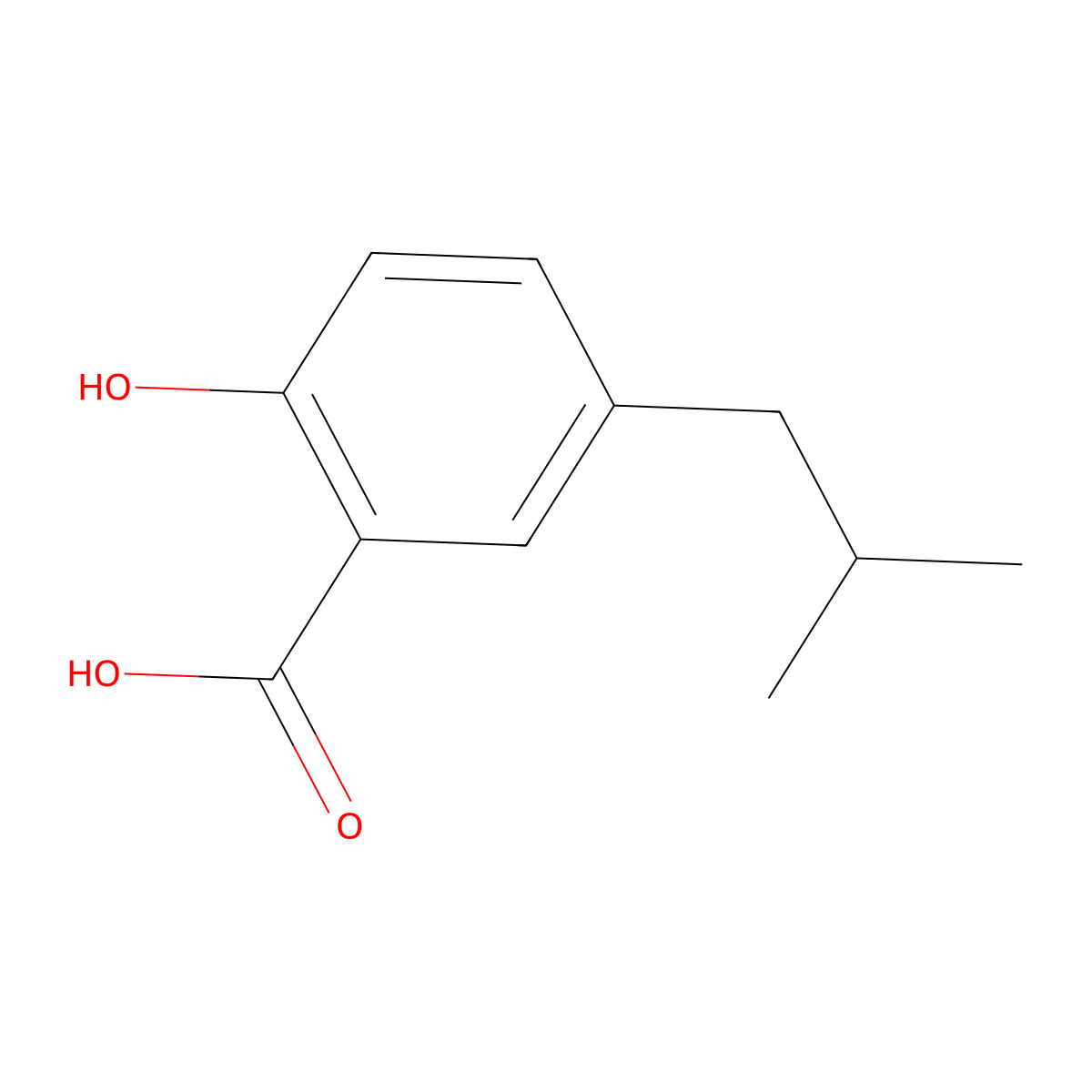 2-Hydroxy-5-isobutylbenzoic acid molecular structure, CAS 100245-31-6