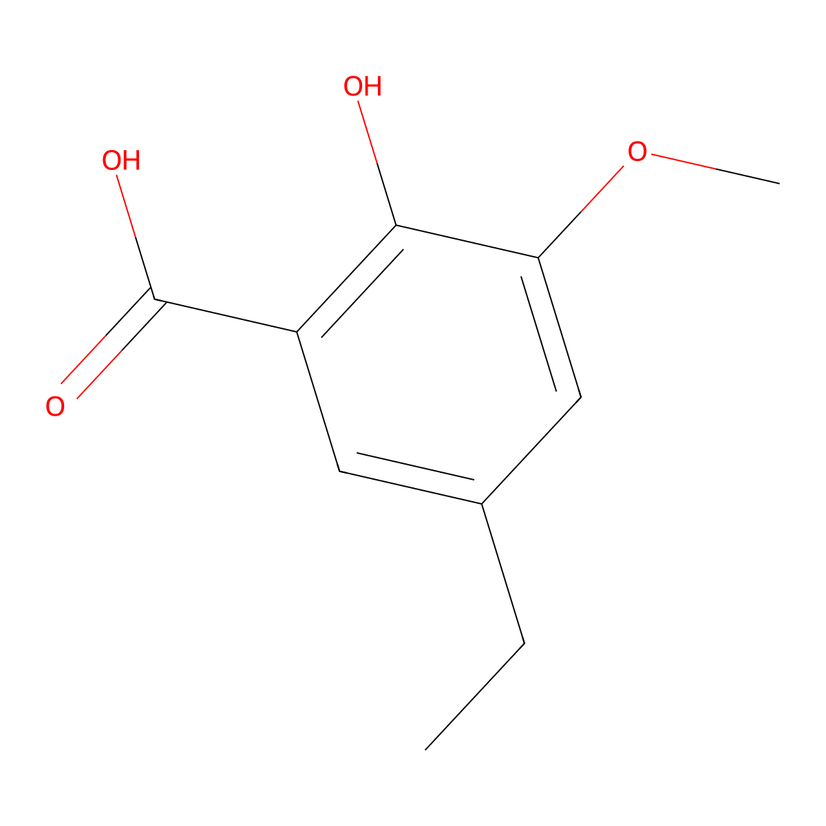 5-Ethyl-2-hydroxy-3-methoxybenzoic acid molecular structure, CAS 100245-34-9