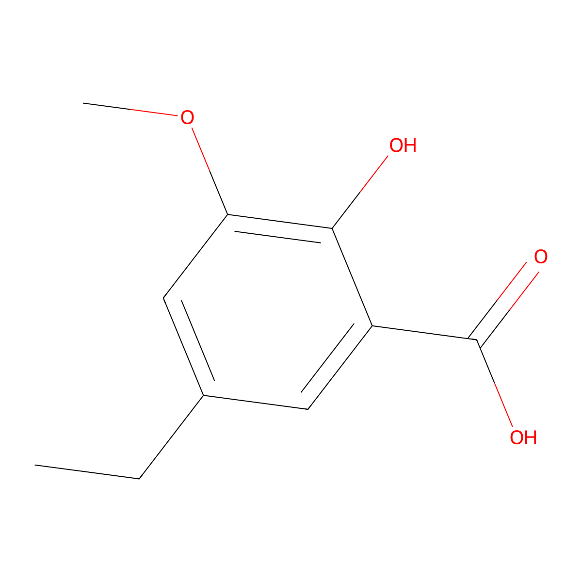 5-Ethyl-2-hydroxy-3-methoxybenzoic acid molecular structure, CAS 100245-34-9