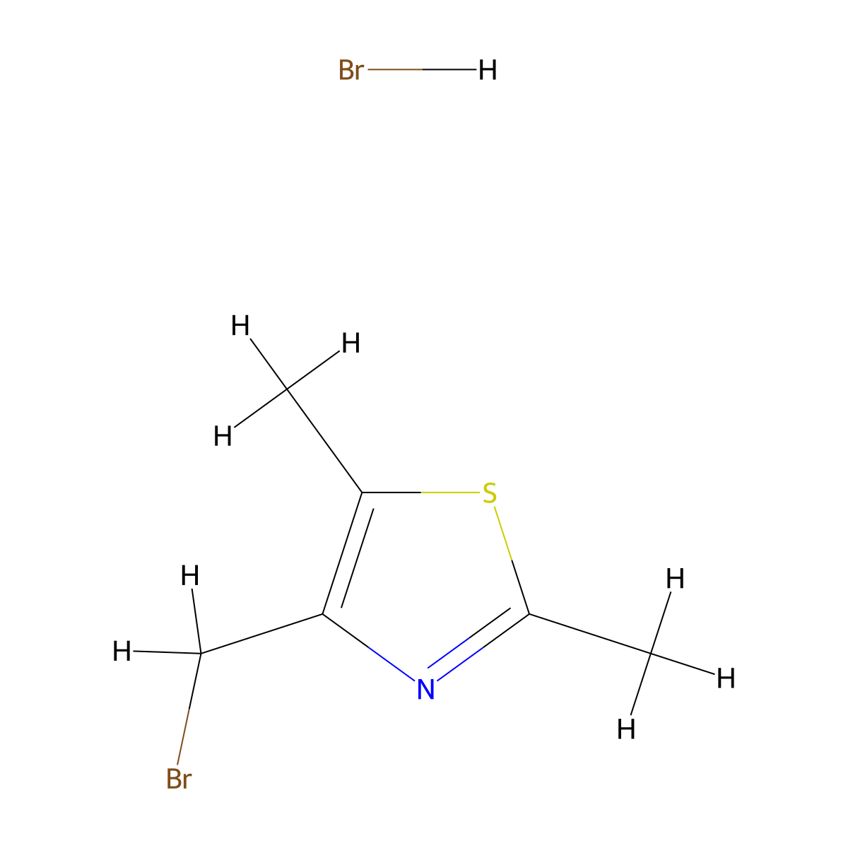 4-(Bromomethyl)-2,5-dimethyl-1,3-thiazole hydrobromide molecular structure, CAS 100245-79-2