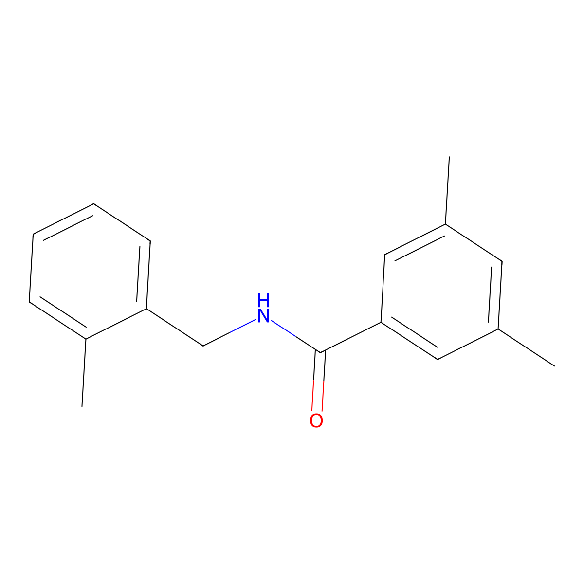 3,5-dimethyl-N-[(2-methylphenyl)methyl]benzamide molecular structure, CAS 1002450-30-7