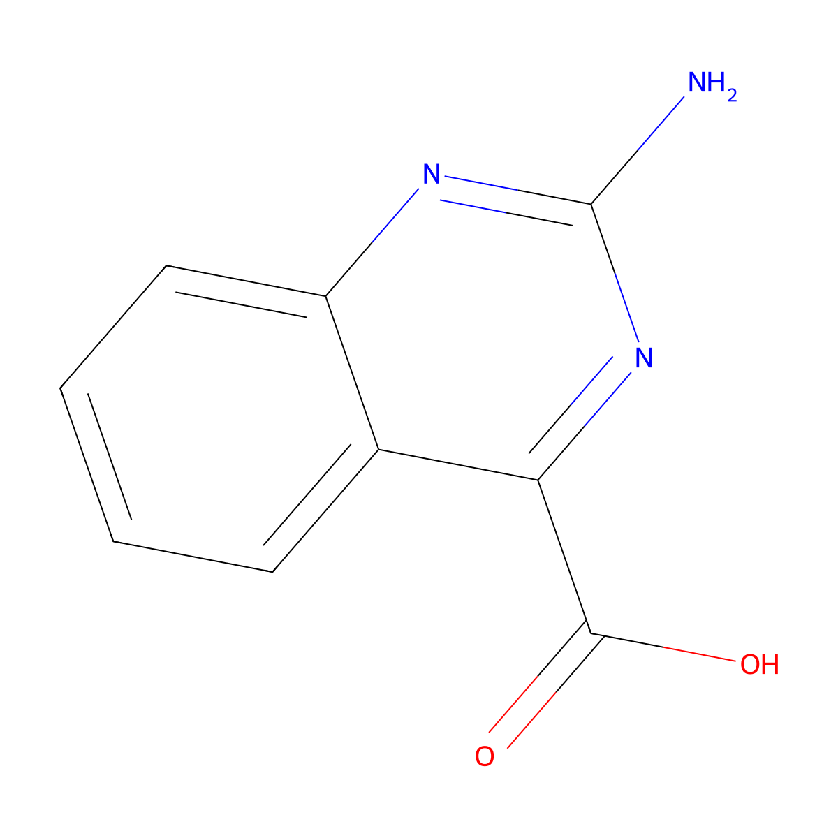 2-Aminoquinazoline-4-carboxylic acid molecular structure, CAS 100246-10-4