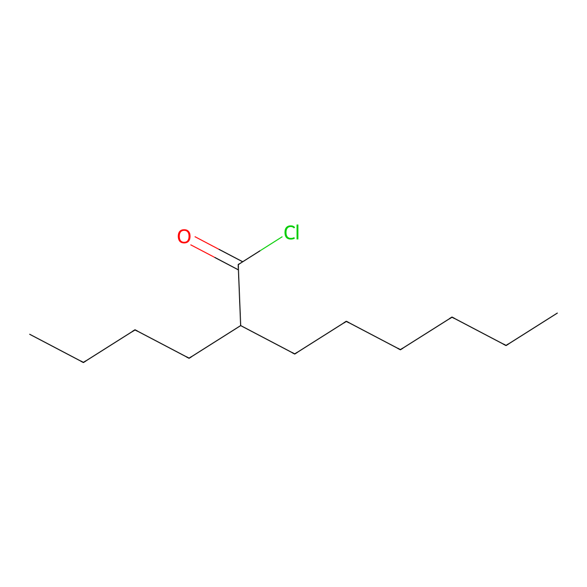 2-Butyloctanoyl chloride molecular structure, CAS 100246-69-3