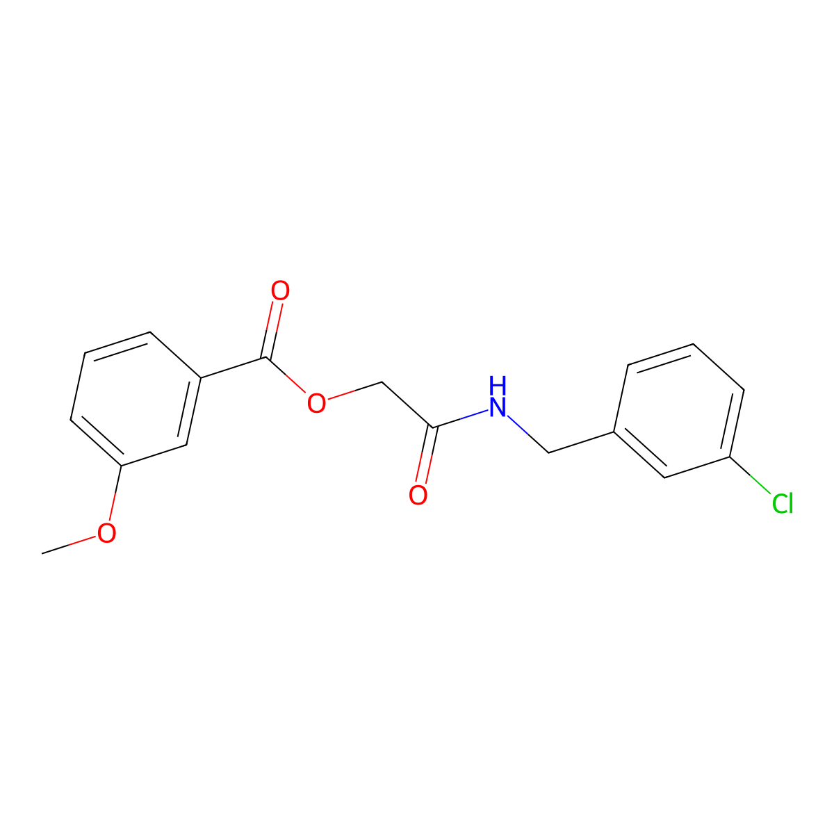 2-((3-Chlorobenzyl)amino)-2-oxoethyl 3-methoxybenzoate molecular structure, CAS 1002461-33-7