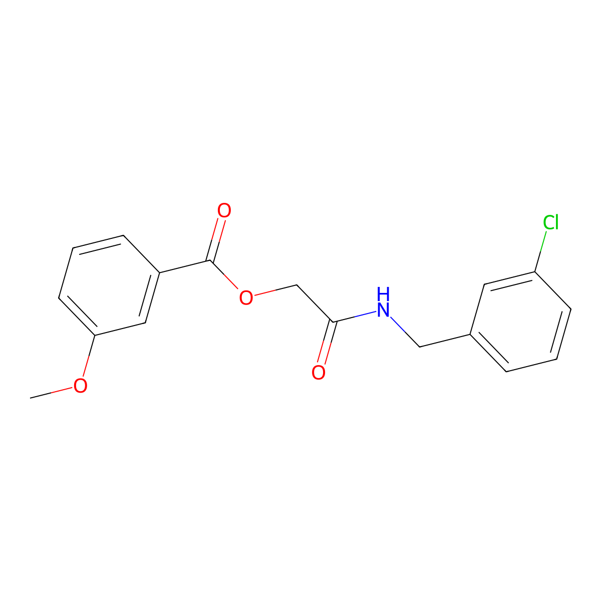 2-((3-Chlorobenzyl)amino)-2-oxoethyl 3-methoxybenzoate molecular structure, CAS 1002461-33-7