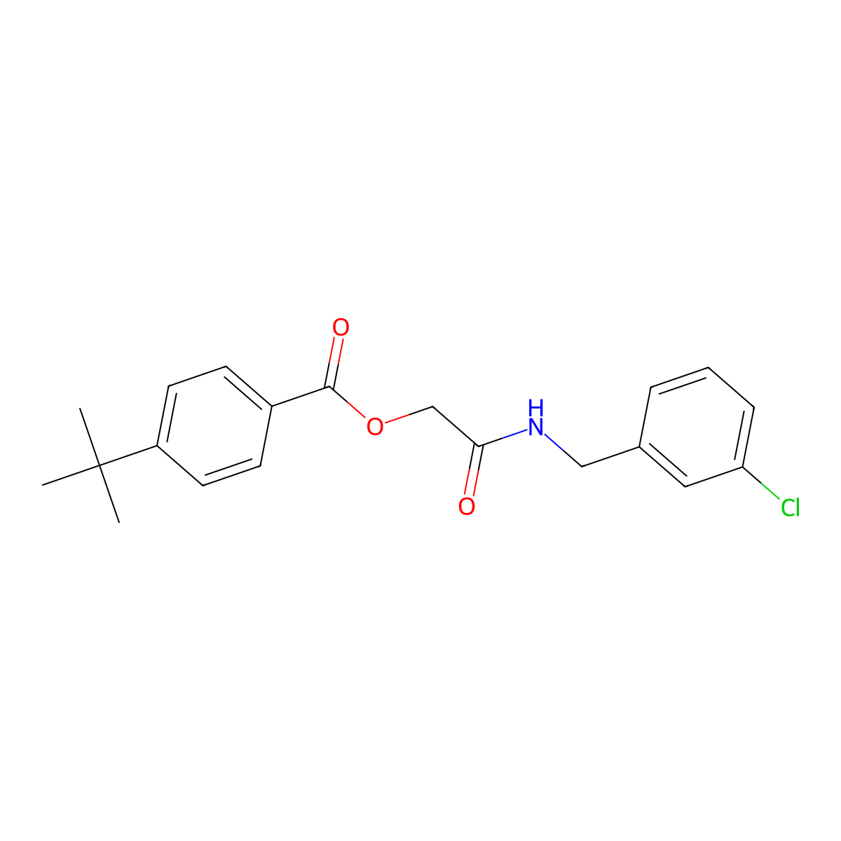 [2-[(3-Chlorophenyl)methylamino]-2-oxoethyl] 4-tert-butylbenzoate molecular structure, CAS 1002467-76-6
