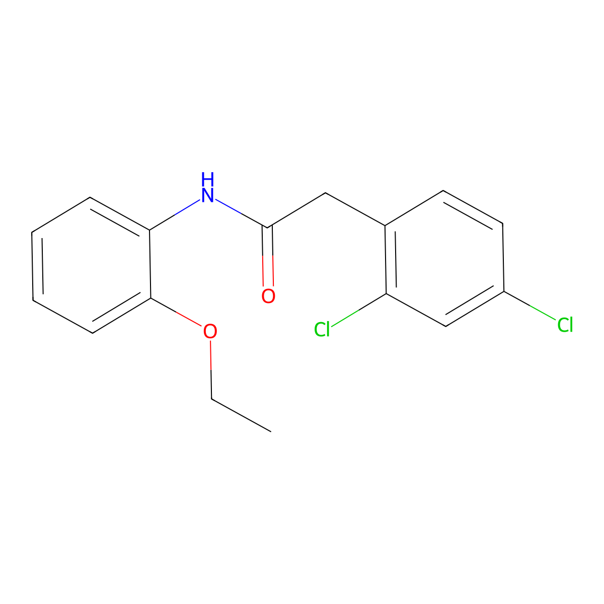 2-(2,4-dichlorophenyl)-N-(2-ethoxyphenyl)acetamide molecular structure, CAS 1002476-27-8