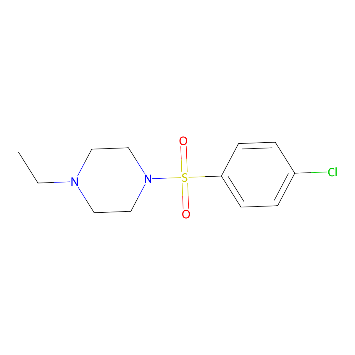1-(4-Chlorophenyl)sulfonyl-4-ethylpiperazine molecular structure, CAS 100248-84-8