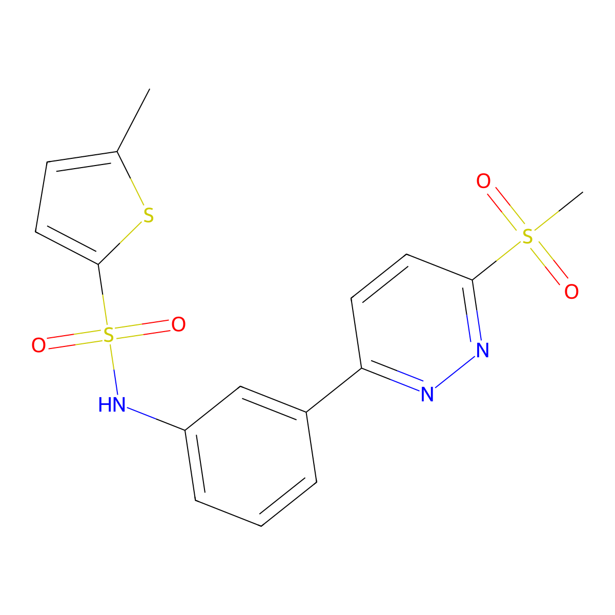 5-methyl-N-[3-(6-methylsulfonylpyridazin-3-yl)phenyl]thiophene-2-sulfonamide molecular structure, CAS 1002483-87-5
