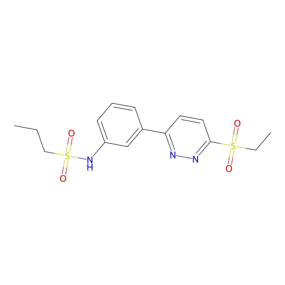 N-[3-(6-ethylsulfonylpyridazin-3-yl)phenyl]propane-1-sulfonamide molecular structure, CAS 1002483-98-8