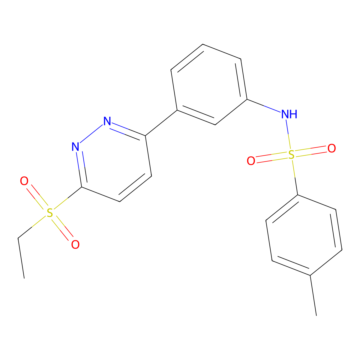 N-[3-(6-ethylsulfonylpyridazin-3-yl)phenyl]-4-methylbenzenesulfonamide molecular structure, CAS 1002484-00-5