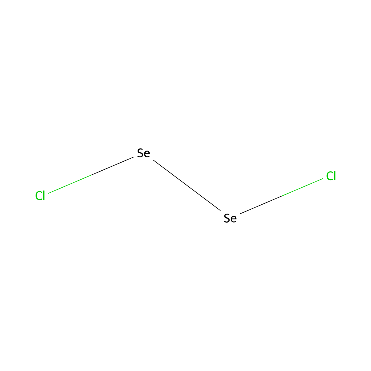 Selenium chloride (Se2Cl2) molecular structure, CAS 10025-68-0