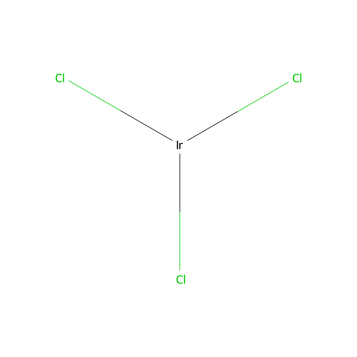 Iridium trichloride molecular structure, CAS 10025-83-9