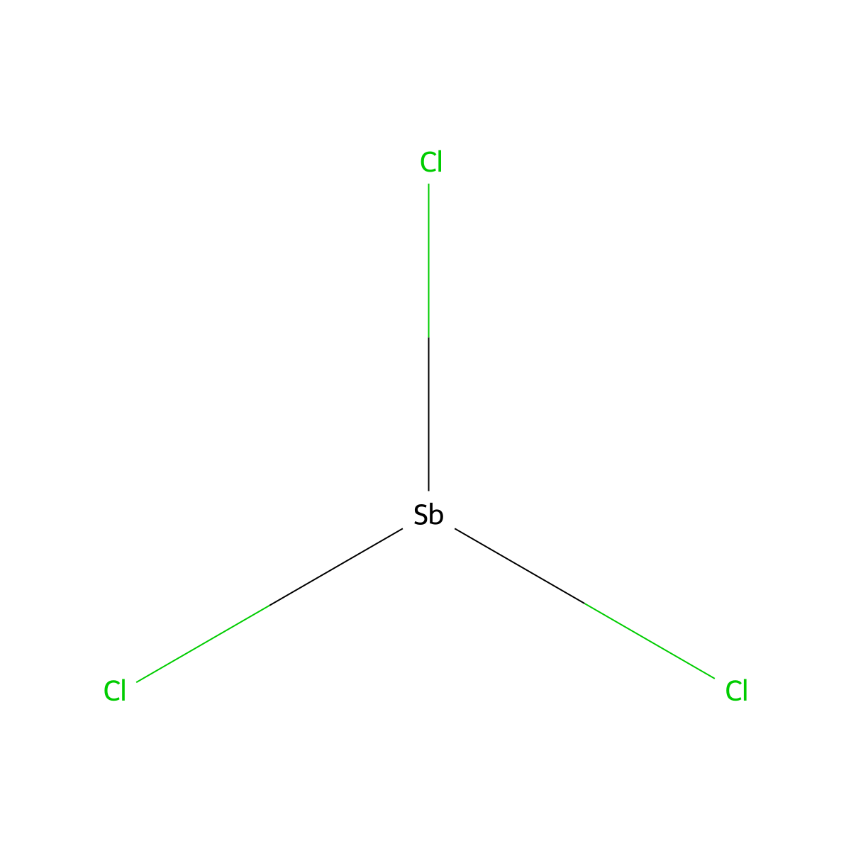 Antimony trichloride molecular structure, CAS 10025-91-9