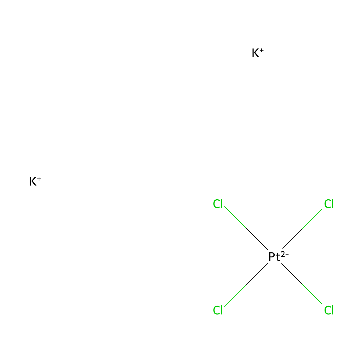 Dipotassium tetrachloroplatinate molecular structure, CAS 10025-99-7