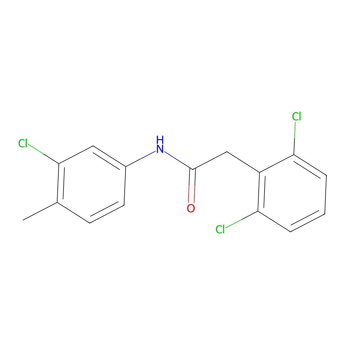 2,6-Dichloro-N-(3-chloro-4-methylphenyl)benzeneacetamide molecular structure, CAS 1002503-06-1