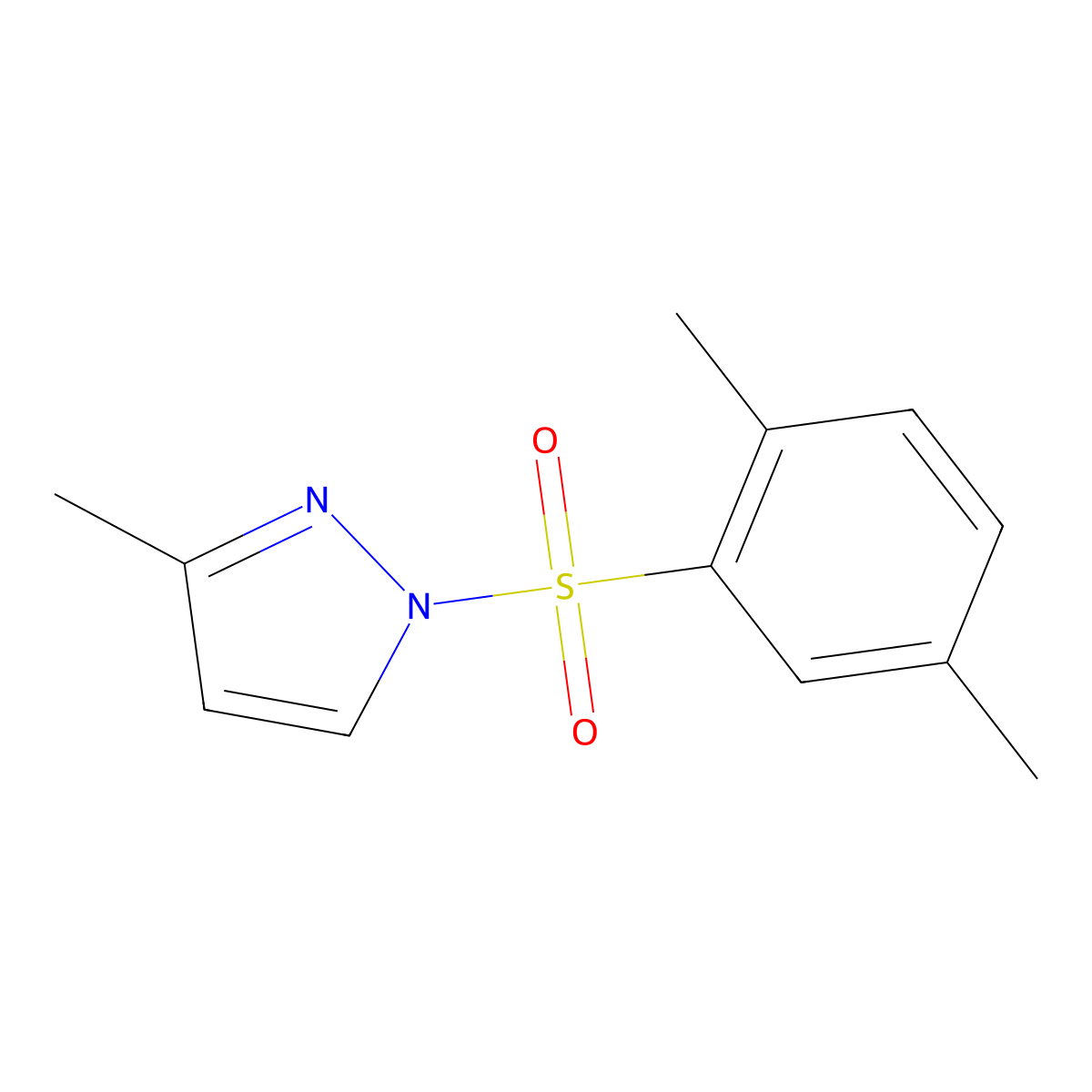 1-(2,5-Dimethylphenyl)sulfonyl-3-methylpyrazole molecular structure, CAS 1002513-67-8