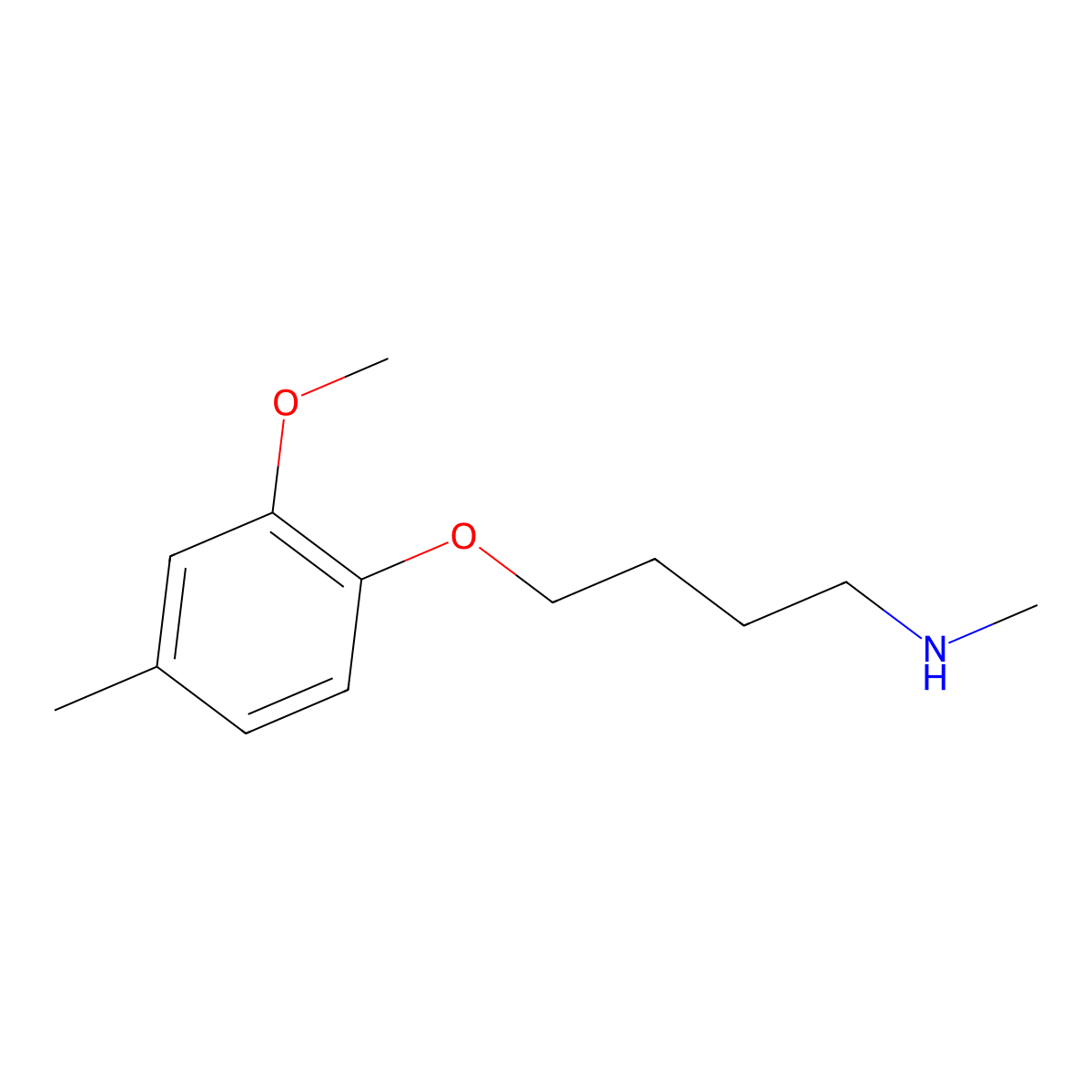 4-(2-methoxy-4-methylphenoxy)-N-methylbutan-1-amine molecular structure, CAS 1002513-85-0
