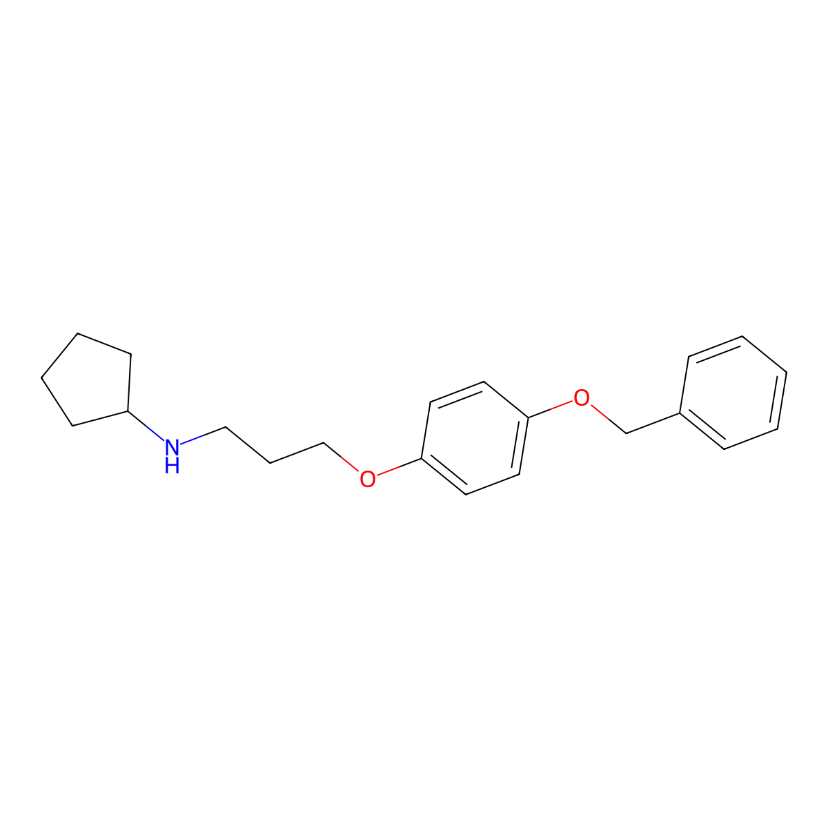 N-{3-[4-(benzyloxy)phenoxy]propyl}cyclopentanamine molecular structure, CAS 1002513-89-4