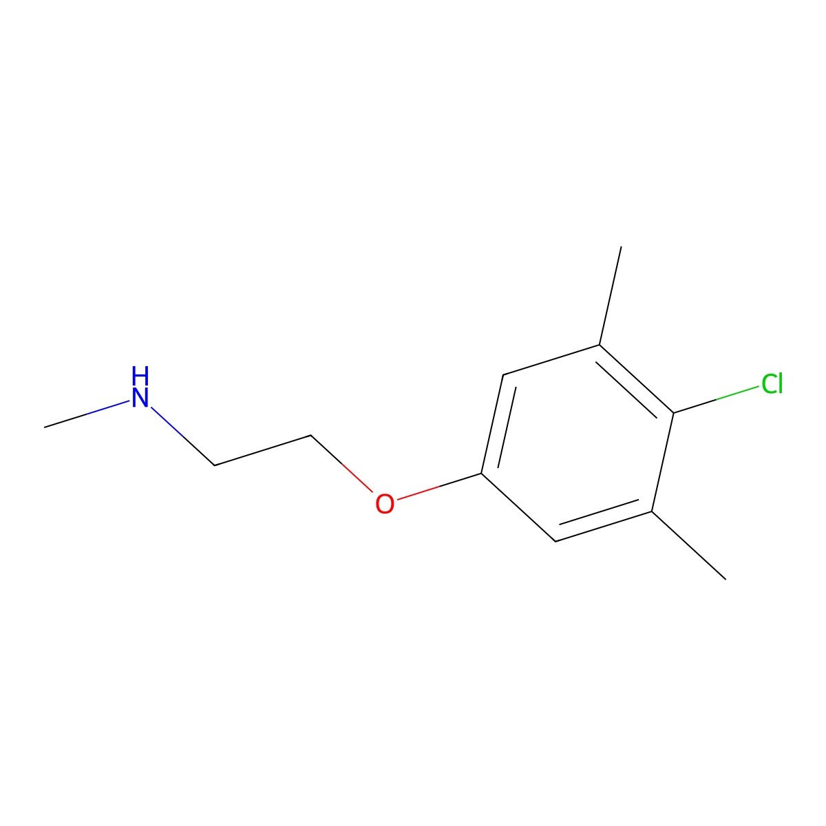 2-(4-Chloro-3,5-dimethylphenoxy)-N-methyl-1-ethanamine molecular structure, CAS 1002514-46-6