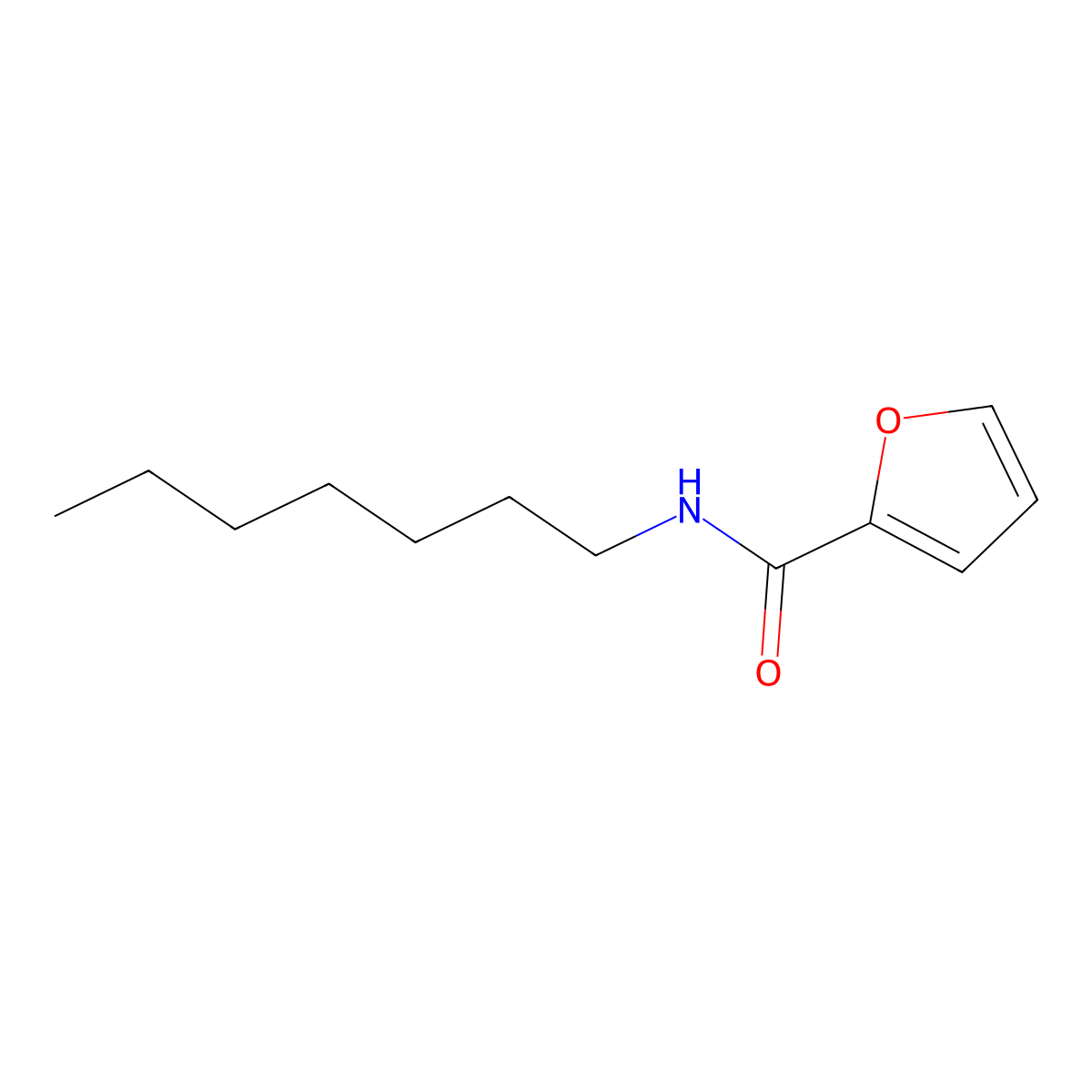 N-heptylfuran-2-carboxamide molecular structure, CAS 100252-26-4