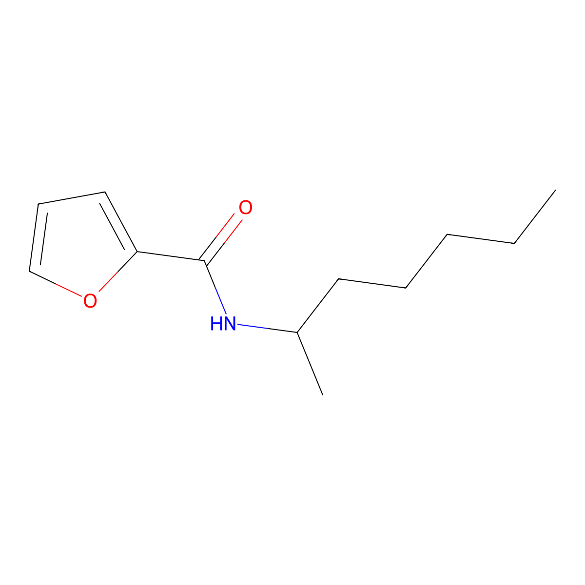 N-heptan-2-ylfuran-2-carboxamide molecular structure, CAS 100252-27-5