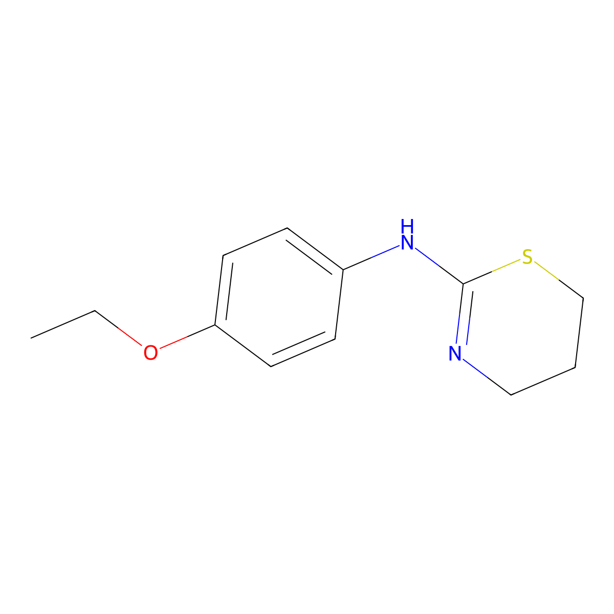 N-(4-Ethoxyphenyl)-5,6-dihydro-4H-1,3-thiazin-2-amine molecular structure, CAS 100253-53-0
