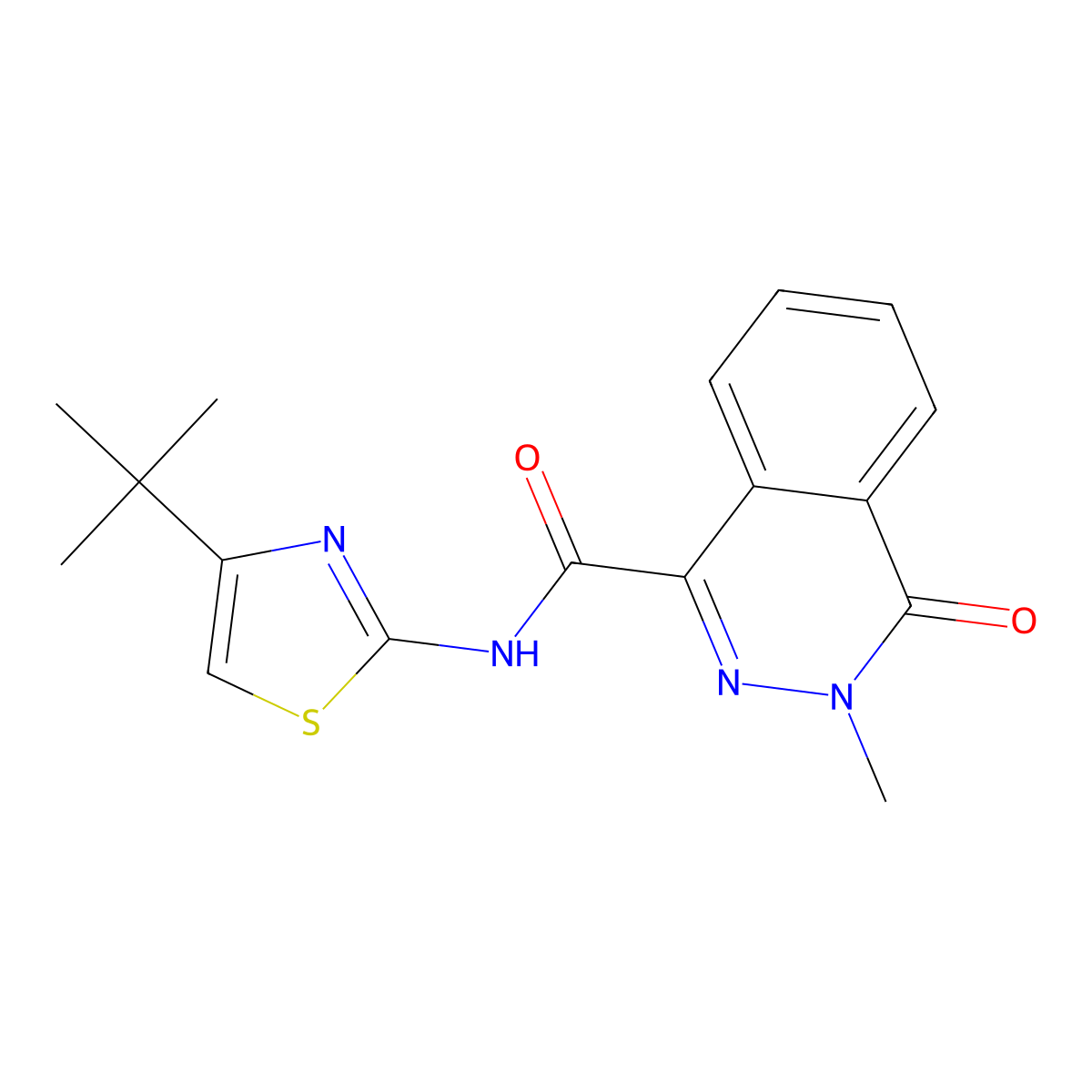 N-(4-tert-butyl-1,3-thiazol-2-yl)-3-methyl-4-oxo-3,4-dihydrophthalazine-1-carboxamide molecular structure, CAS 1002531-45-4