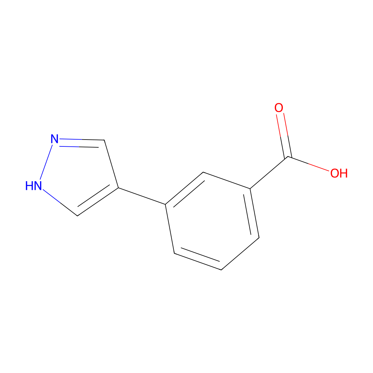 3-(1H-pyrazol-4-yl)benzoic Acid molecular structure, CAS 1002535-21-8