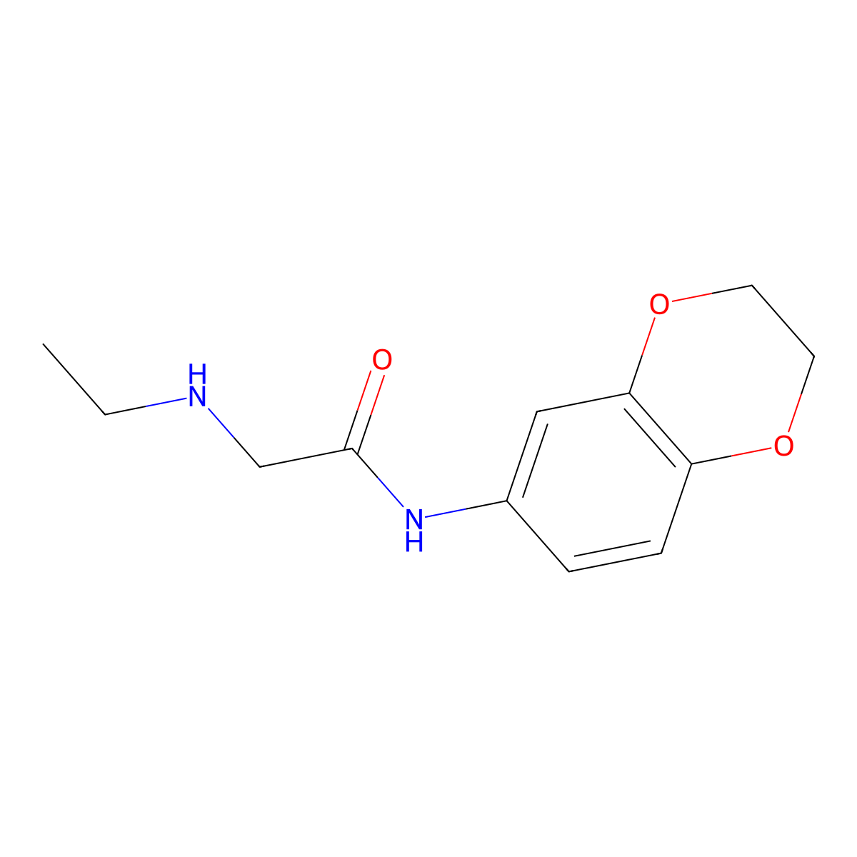 N-(2,3-dihydro-1,4-benzodioxin-6-yl)-2-(ethylamino)acetamide molecular structure, CAS 100254-21-5
